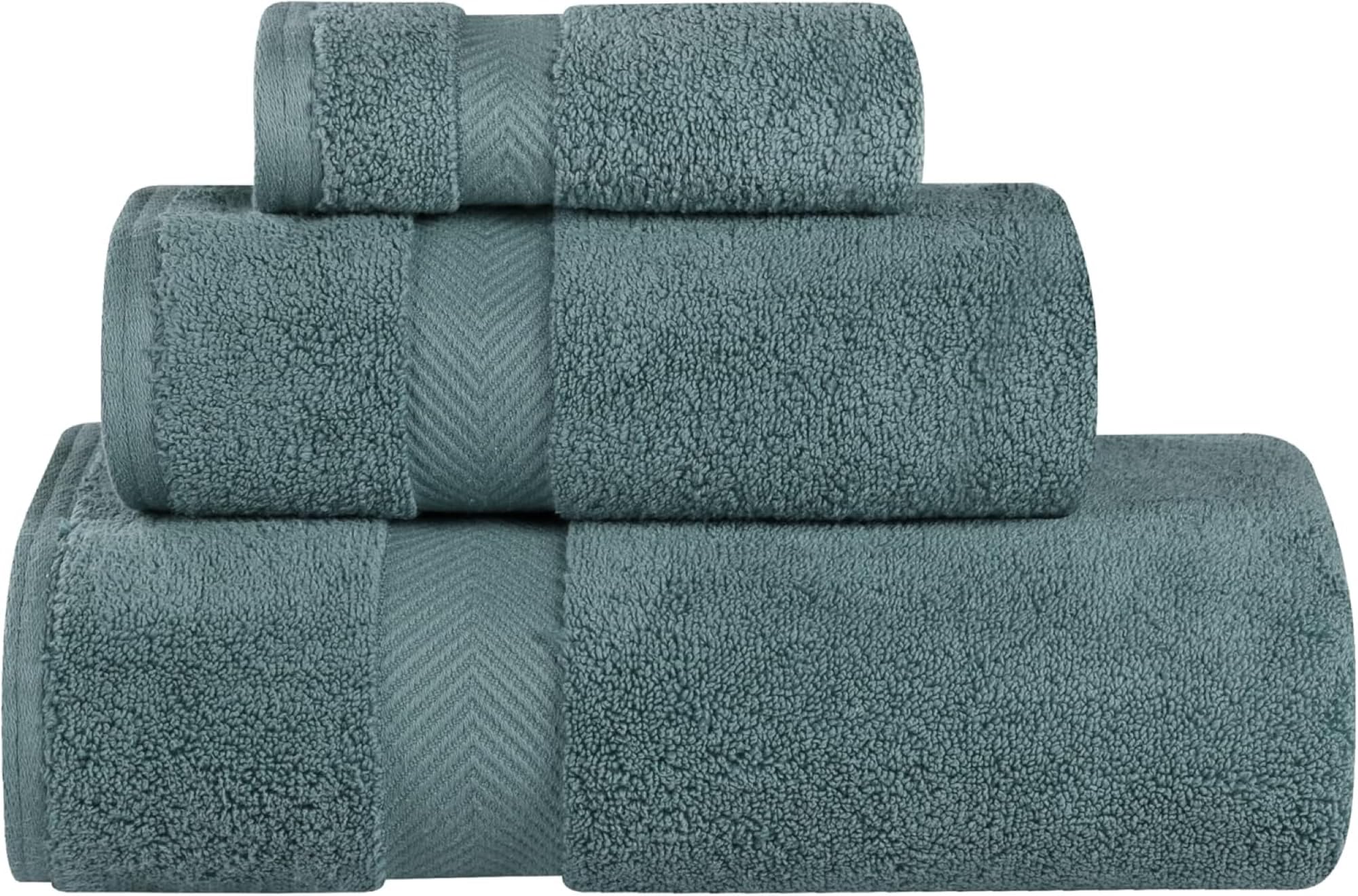 Superior Collection 100% Zero Twist Cotton Super Soft and Absorbent 3-Piece Towel Set, Jade — image 1