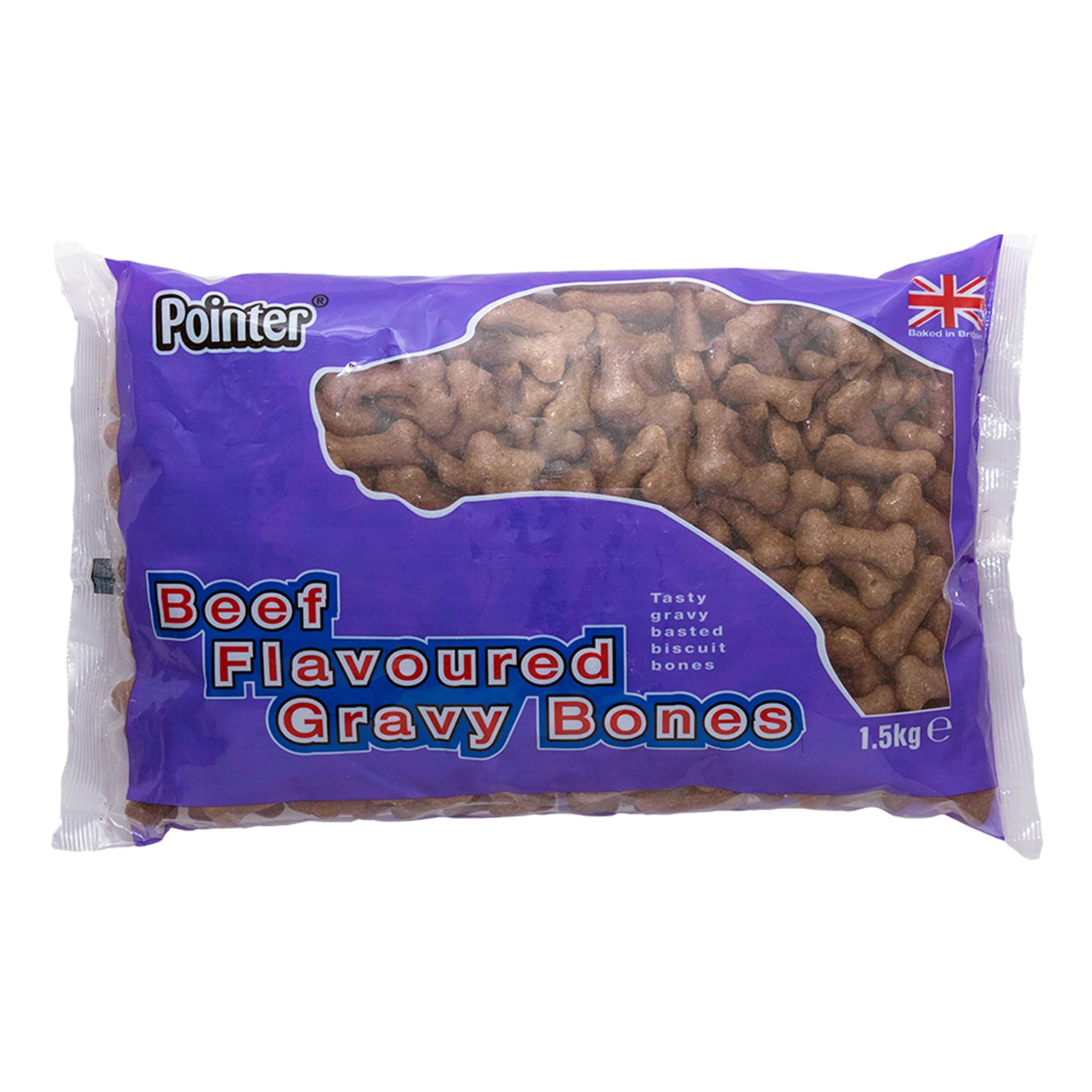 Pointer - Beef Flavoured Gravy Bones, Beefy Dog Treats, Tasty Gravy Dog Bones, 1.5kg