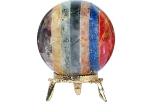 7 Chakra Sphere Ball, Reiki Gifts, Crystal Balls for Witchcraft, Gemstone Ball, Crystal Divination Sphere, Chakra Stones, Fen