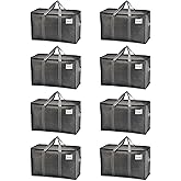 VENO 8 Pack Heavy Duty Moving Bags, Extra Large Storage Bags with Reinforced Handles & Strong Zippers, Foldable & Reusable Moving Box Alternative for Clothes & Dorm Storage