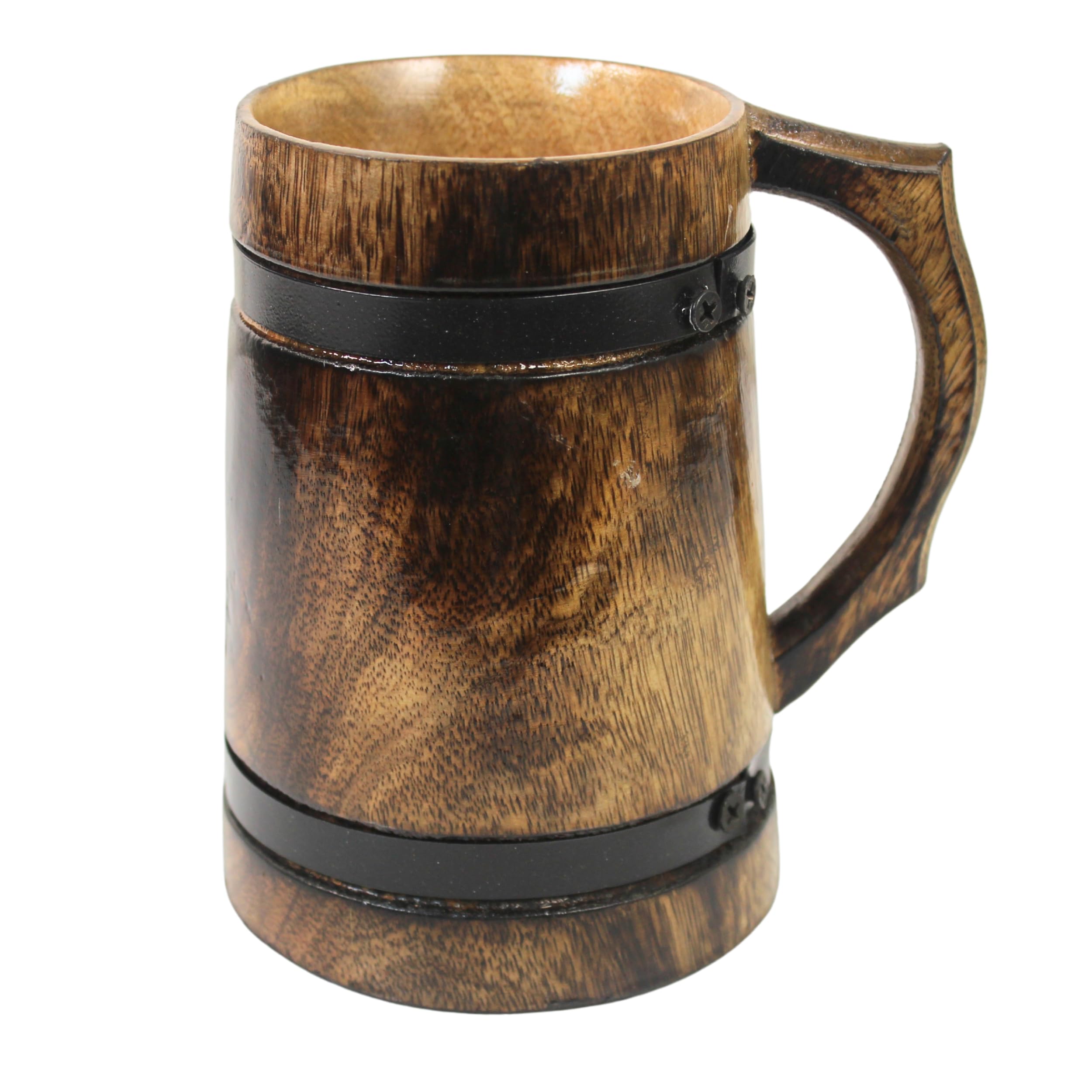 Vintage Handmade Brown Wooden Rustic Beer Mug Viking Wood Stein wood tankard coffee baverage party celebrational toast