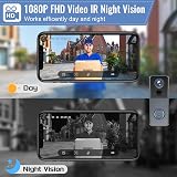 XTU Wireless WiFi Video Doorbell Camera 2K HD Battery PIR Motion Night Vision view 2