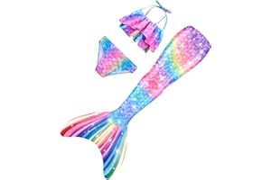 DNFUN Mermaid Bathing Suit for Girls Mermaid Swimsuit for Kids,without Monofin