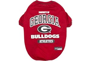 Pets First Collegiate Georgia Bulldogs Dog T-Shirt, X-Large. - Licensed Shirt for Pets Team Colored with Team Logos.- Premium Stretchable Materials for The Comfrot of Your Dog & Cat.