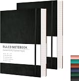 Rettacy A5 Dotted Notebook 2 Pack 320 Pages 120gsm Hardcover