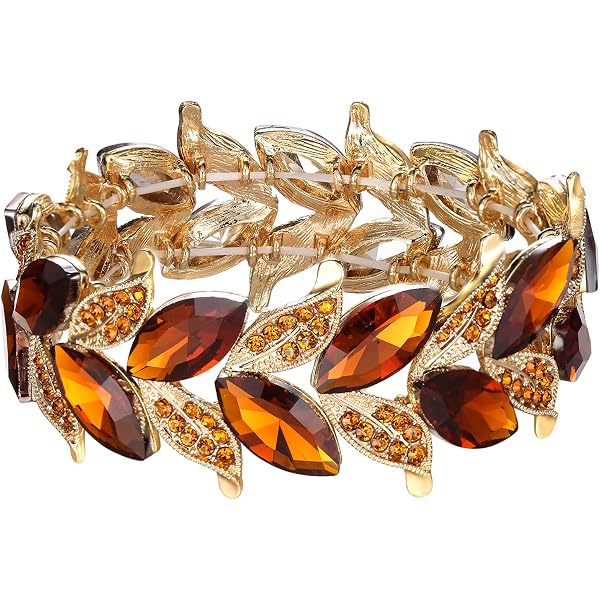 Bracelet Jonc Ouvrant Vintage - Métal Doré émaillé Rose Orangé - Diamètre 60x12 Mm - Occasion