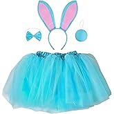 Kirei Sui Funny Kids Bunny Rabbit Hare Costume Set Ears Headband & Tutu Halloween Dress Up Cosplay for Girls