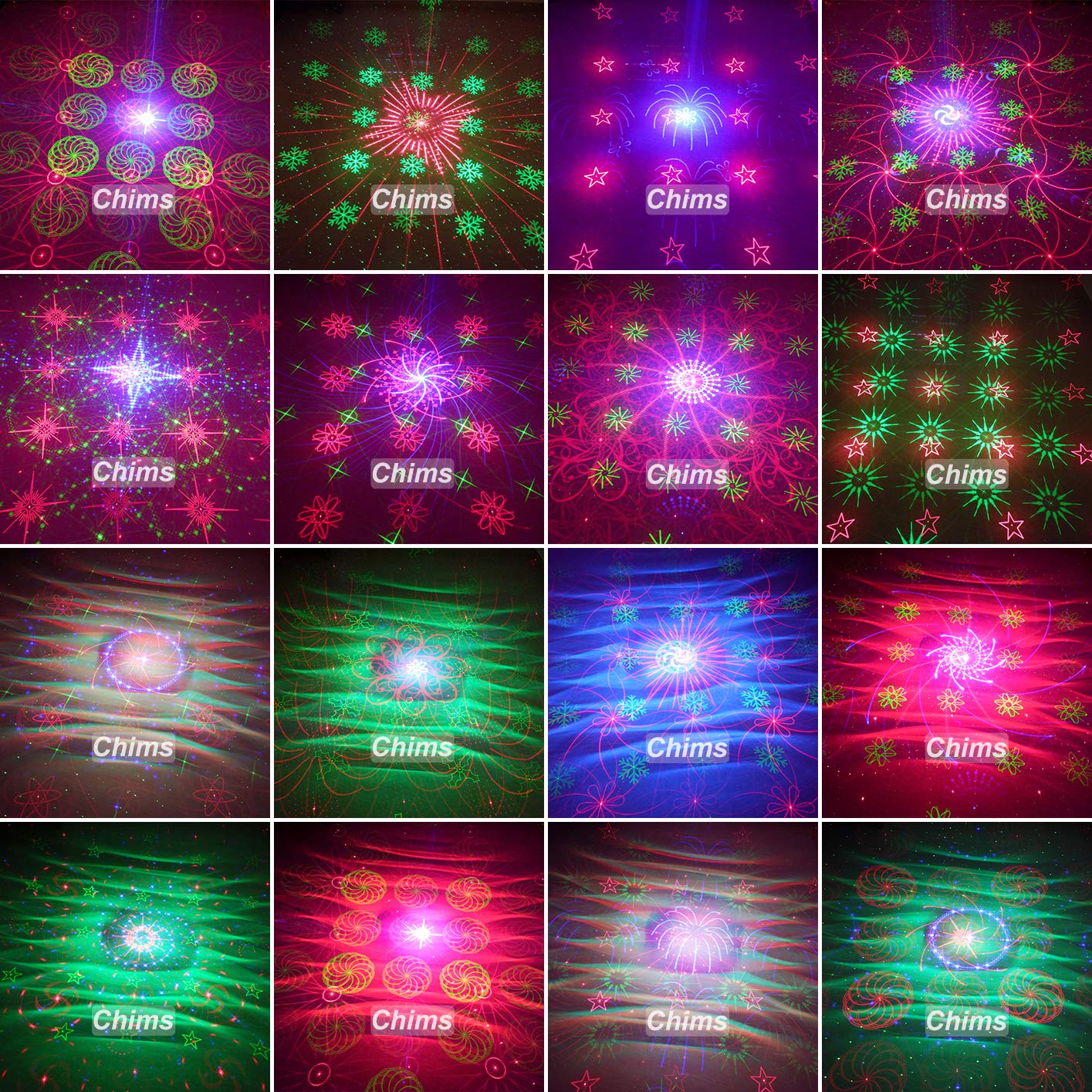 Live Sound Stage 2 Lens Gb 40 Patterns Chims Dj Laser Lights Projector Green Blue Laser With Led 40 Patterns Gb Color Remote Control Decoration Lighting System For Family Party Dj Music