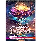 Netecom Floral Adult Coloring Book for Adults, Spiral Bound Softcover, 30 Detailed Flower Design Pages for Stress Relief and Relaxation