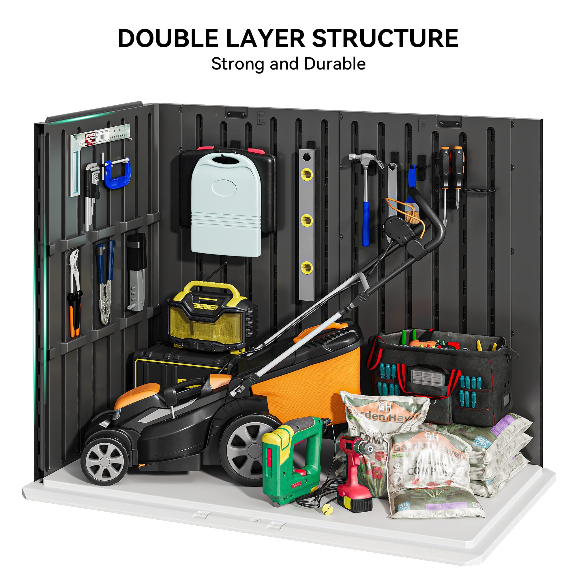 YITAHOME Outdoor Horizontal Storage Shed With XShaped Lockable Door