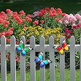 OFFCUP 3 Pack Metal Butterfly Wall Decor Wrought Iron Colorful Outdoor Art view 6