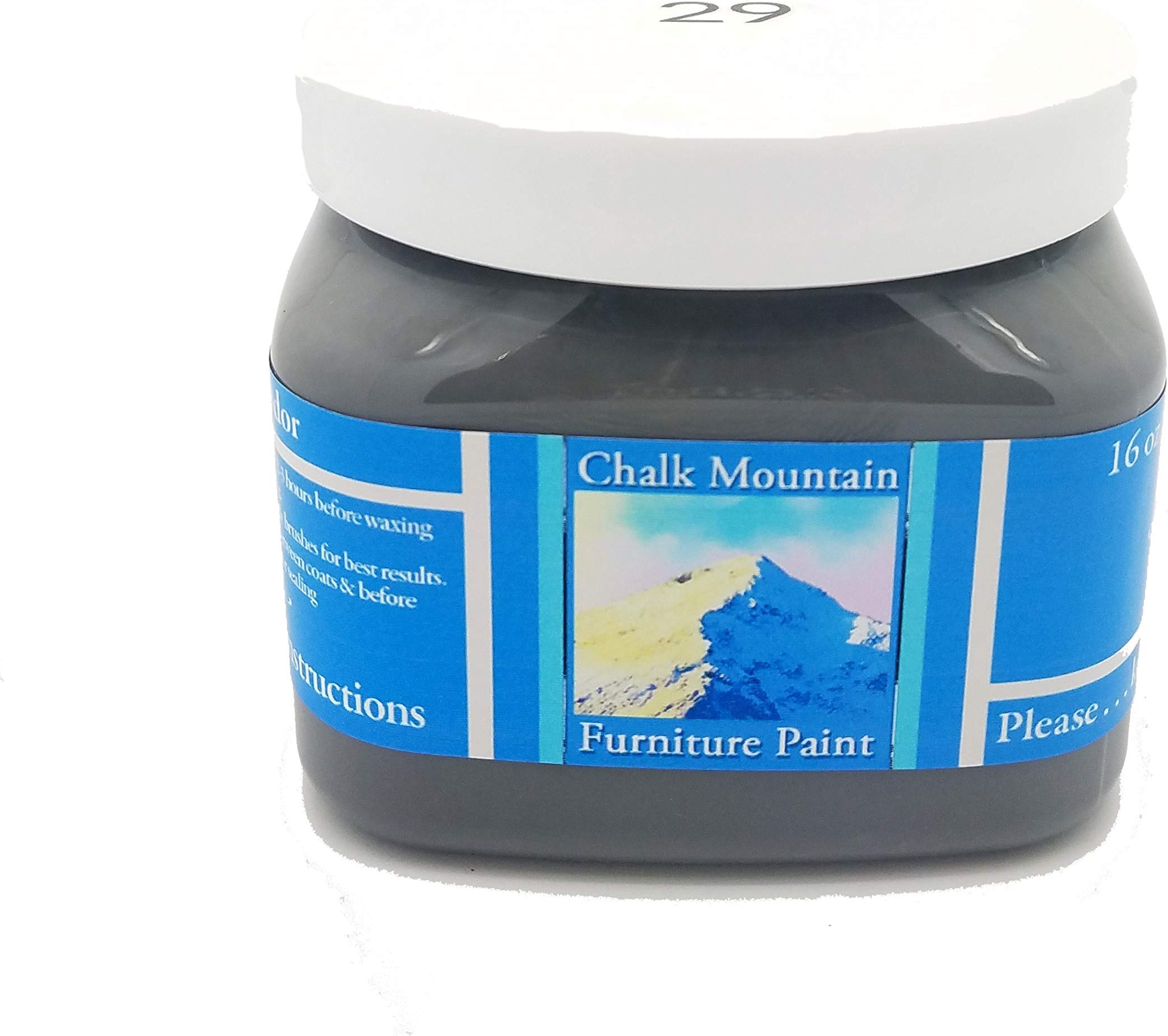 Quality Chalk Furniture Paint. Zero VOC and Low Odor. 54 Beachy and Earthy Colors. (16oz #29 Seal Gray)