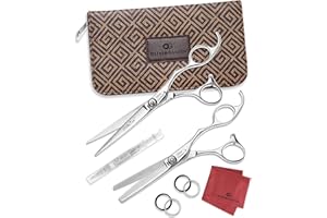 Olivia Garden SilkCut Professional Shear & Thinner Case - Razor Sharp Blade, Ergonomic Handle