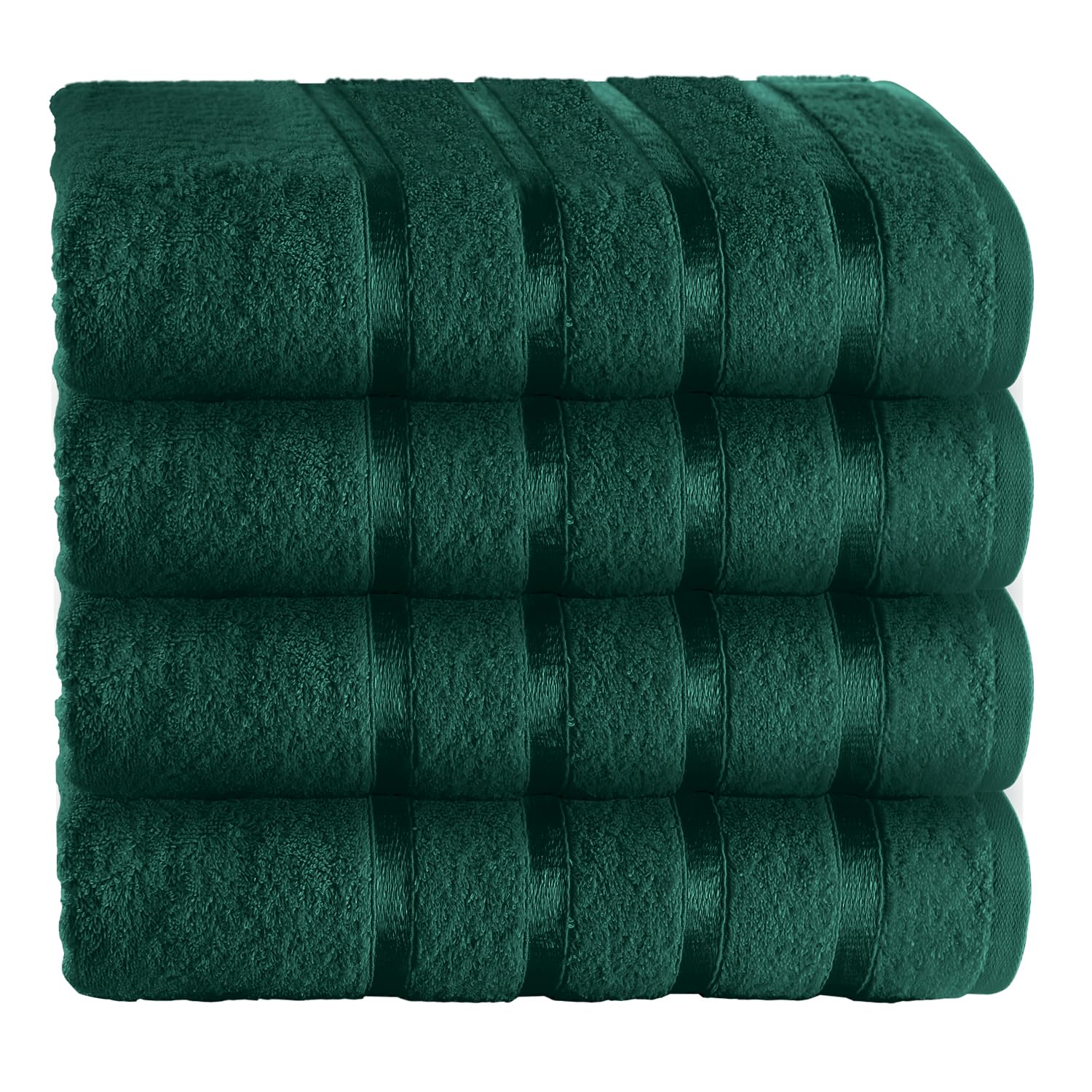 GC GAVENO CAVAILIA 500 GSM Bath Towels - Quick Dry Egyptian Cotton Towel Set - 4 Pk Highly Absorbent Towel For Bathroom - Washable Towels, Dark Green