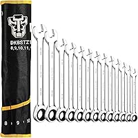 DEKOPRO Ratcheting Combination Wrench Set, 13-Piece 8mm to 22mm Metric Chrome Vanadium Steel with Portable Nylon Pouch