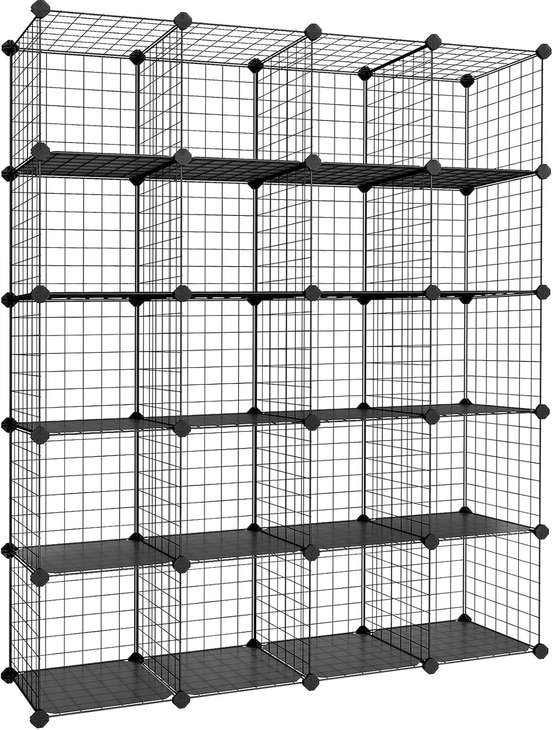 rack dividers plastic on Amazon Com Songmics Wire Cube Storage 20 Cube Modular Rack Pp Plastic Shelf Liners Included Black Ulpi45h Home Kitchen