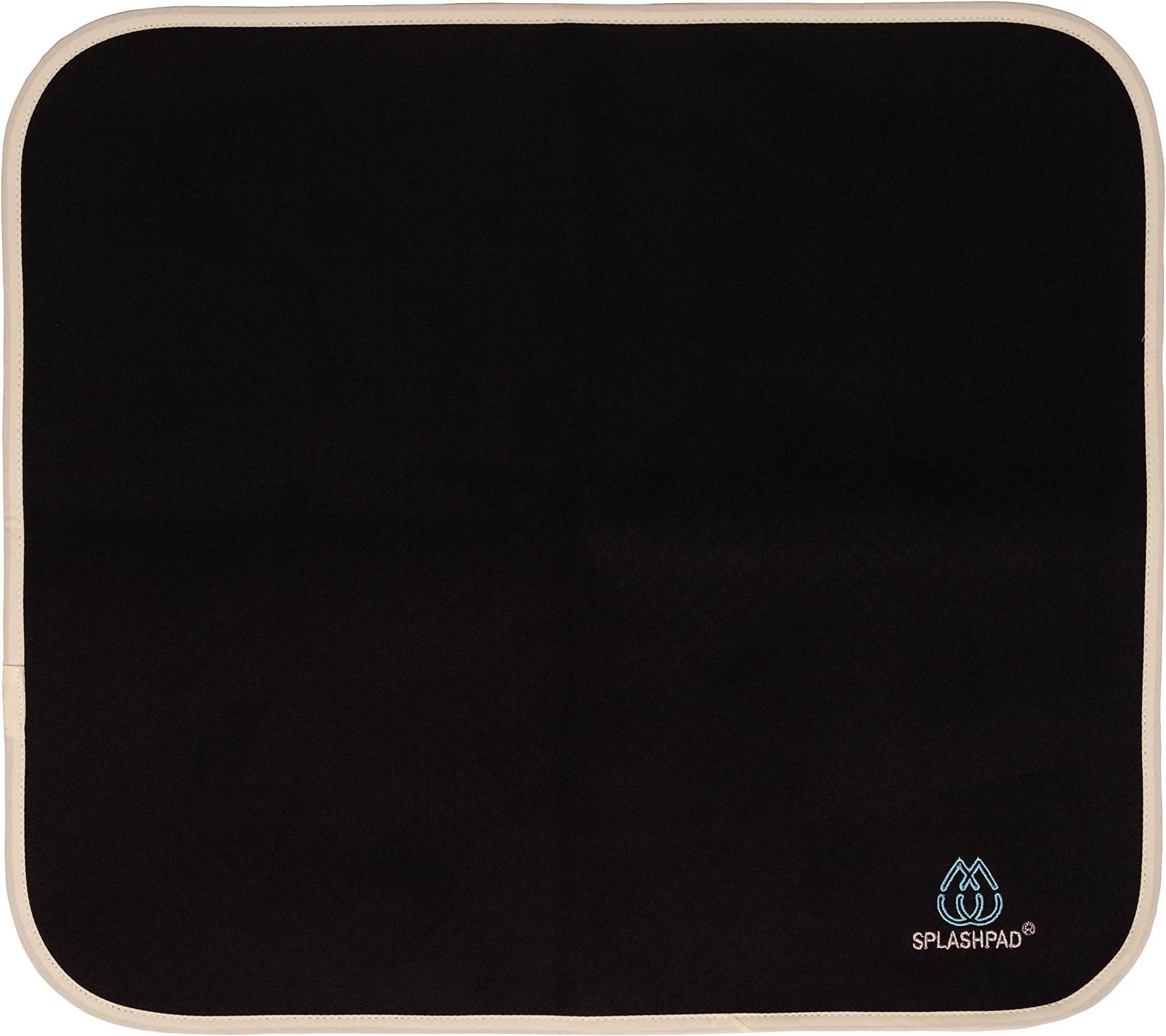 SPLASHPAD Portable Diaper Changing Pad - Premium Soft Foldable Pad for Diaper Bag - Washable, Absorbent, Waterproof, Non Slip - Baby Travel Essentials - 16x18", Solid Black