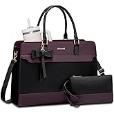 LOVEVOOK Laptop Tote Bag for Women,Leather Work Bag, Waterproof Business Teacher Bag,Large Computer Handbag Purse Briefcase,Office Gifts for Women