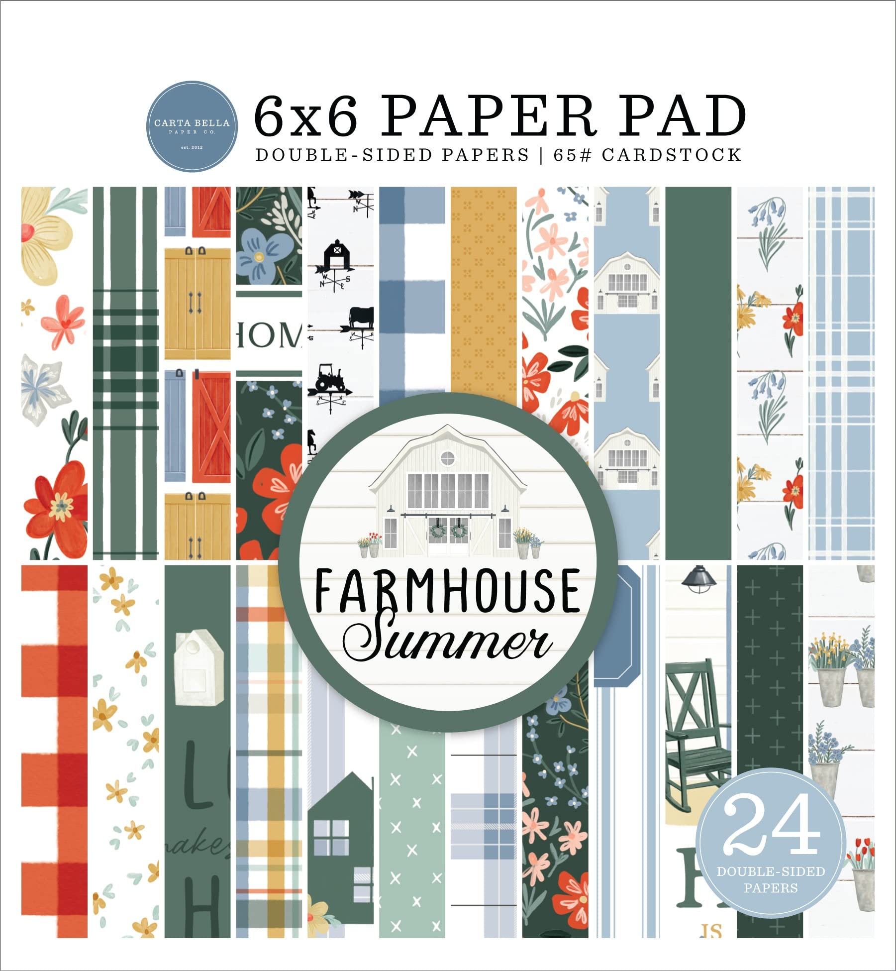Carta Bella Double-Sided Paper Pad 6"X6" 24/Pkg-Farmhouse Summer -AS150023