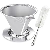 Pour Over Coffee Dripper Stainless Steel Cafellissimo Slow Drip Coffee Filter Metal Cone Paperless Reusable Single…