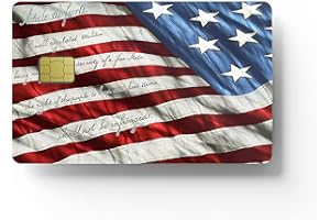HK STUDIO Debit Card Skin Cover Sticker - US Flag 4Pcs Credit Card Sticker Protecting & Personalizing Bank, EBT, Metro, Key Card - No Bubble, Slim, Waterproof, Removable