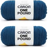 Caron One Pound Soft Yarn for Crocheting &amp; Knitting, Ocean, 2-Pack | #4 Worsted Medium, Soft 100% Acrylic Yarn for Crochet, Knitting, Blankets and Crafts, 812yds, 453.6g/16oz per skein