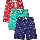 Rolimaka 3 Pack Boy's Swim Trunks Kid Board Shorts with Mesh Lining Youth Swimwear