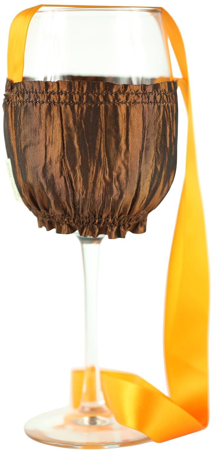 CHCBeverly Large Ribbon Ornage and Brown Crushed 2 of Set