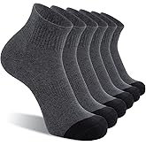 CS CELERSPORT 6 Pack Men's Ankle Socks with Cushion Athletic Running Socks