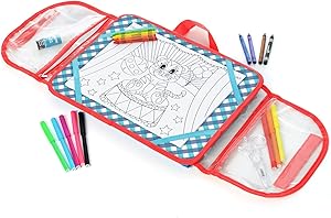 EZDesk Travel Activity Kit, Laptop Style Desk with Writing and Craft Accessories