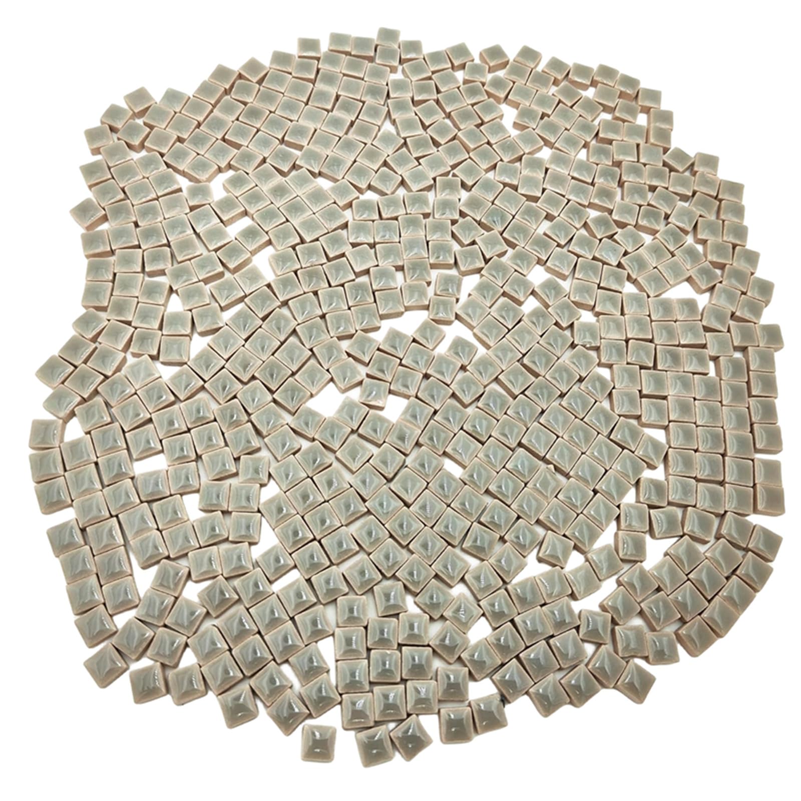 500g Square Ceramic Mosaic Tiles, 500PCS 1 * 1CM Handmade Making Creative Micro Mosaic Pieces for Lovers DIY Mosaic Projects and Home Decorations (Grey)