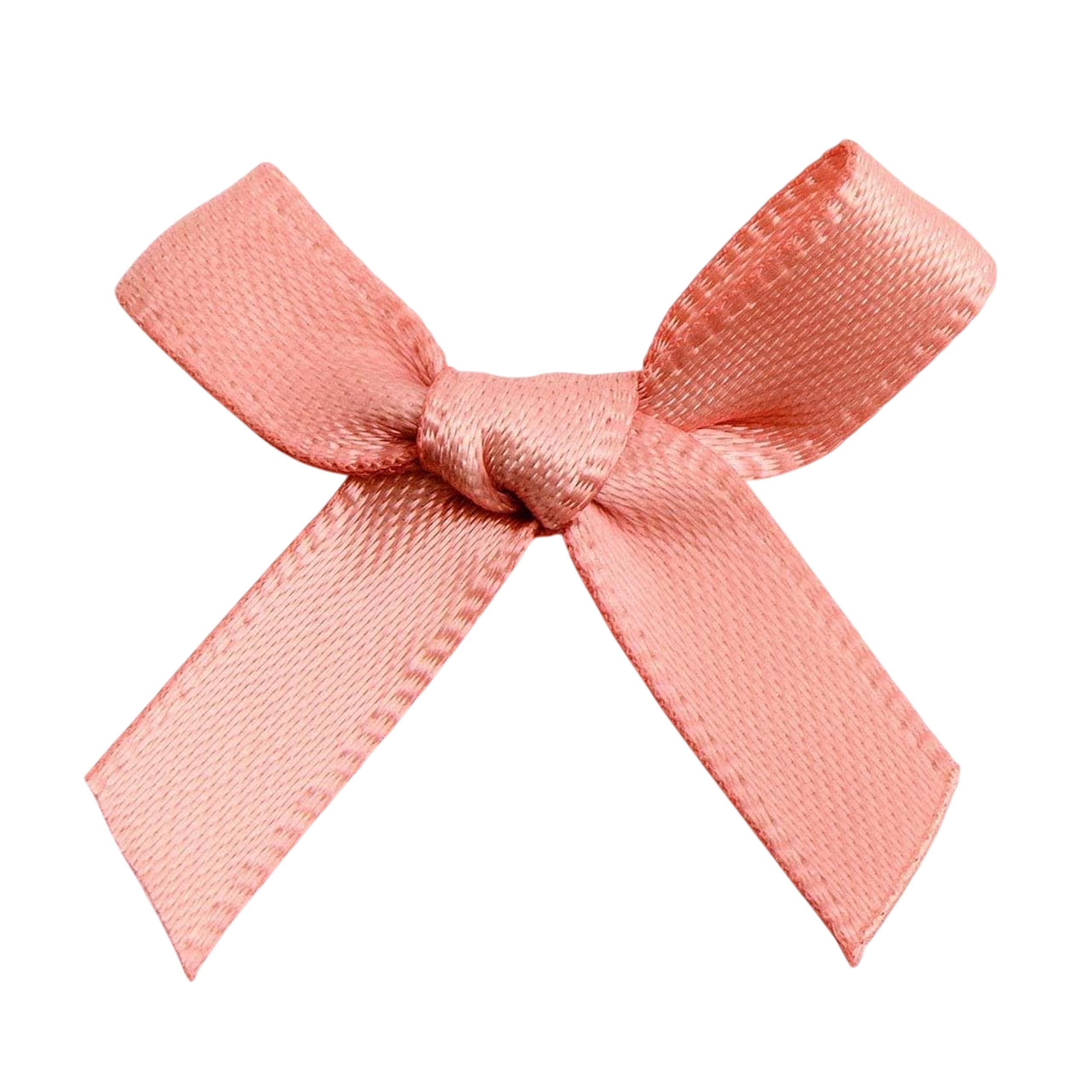 Italian Options Mini Satin Ribbon Bows, Small Bow Decorations for Crafts, Gifts, Hampers, Hair Bow, Wedding Stationery, Floristry, Christmas, Cakes, Crafting, Rose Gold, 100 Pack, 3 cm