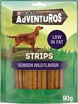 Adventuros Venison Dog Treats 90g Six Pack Strips