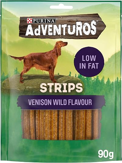 Adventuros Venison Dog Treats 90g Six Pack Strips
