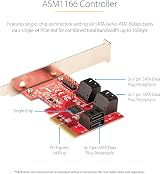 StarTech 6 Port PCIe SATA Expansion Card 6Gbps ASM1166 Non-RAID Low Profile view 5