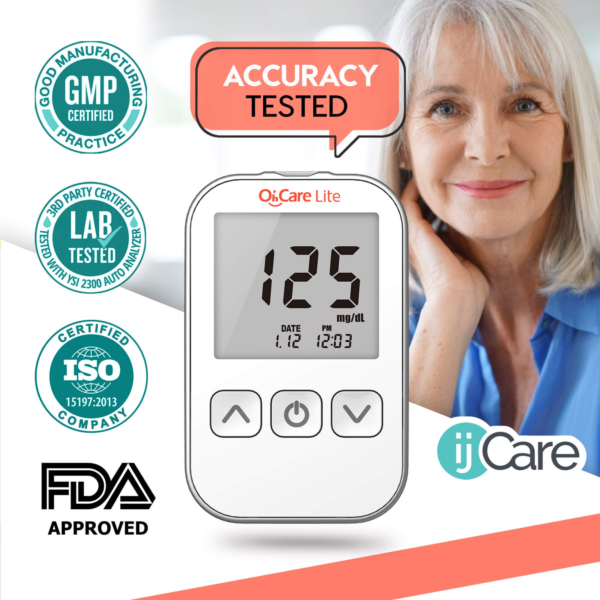 Oh’Care Lite Blood Sugar Test Kit – Blood Glucose Meter with Strips and Lancets, Lancing Device, Log, and Case - One… - Image 3