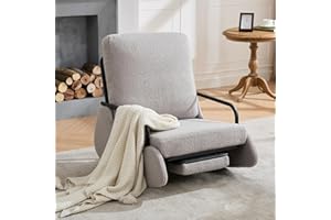 ASAHREE Nursery Rocking Chair, Teddy Upholstered Glider Rocker Modern Accent Chair Padded Seat with High Backrest,Comfy Side Chair for Nursery,Living Room Bedroom Offices, Gray