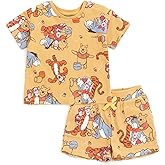Disney Winnie the Pooh Waffle Knit T-Shirt and Shorts Outfit Set Newborn to Little Kid Sizes (Newborn - 5)