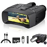 MILBOPAX Night Vision Goggles, 1968FT Infrared Night Vision Binoculars with 5000mAh Rechargeable Battery, 64G Card for 58MP Images & 4K Video, 4" HD Screen, 5X Dightal Zoom for Camping Hunting
