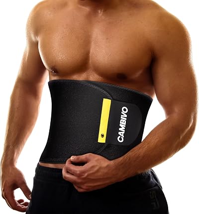 CAMBIVO Waist Trimmer Belt for Men Women, Sweat Belt, Core Support, Black