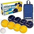 TRIUMPH SPORTS USA Premium 100mm Resin Bocce Ball Set - Includes 8 Bocce Balls, One 50mm Jack and Carry Case