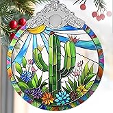 2025 Cactus Ornaments for Christmas Tree - Christmas Ornaments, Stained Glass, Plant Lover Decor - Gift Idea for Friends
