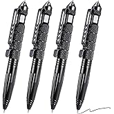 Lsqurel Tungsten Steel Tactical Pen for Glass Breaker Mutifunction Defense Pen (4 Pack)