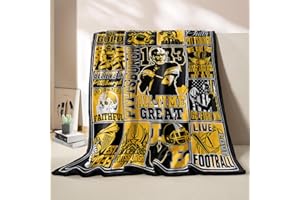 DKEAQZ City Gifts for Men Women, Football Gifts for Pittsburgh Fans, Football Merchandise, Team Color Sport Style Blankets and Throws 60"x50"