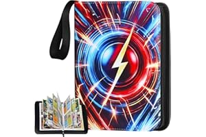 SAJOKEN 4-Pocket Trading Card Binder – Holds 440 Cards with 55 Removable Sleeves, Waterproof Card Holder Album for TCG, MTG, Sports Cards, Portable Card Games Display Storage Case