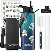 40oz Insulated Water Bottle (Cold for 48 Hrs),BPA Free&Leak Proof,Stainless Steel Water Flask,Water Jug with Straw Spout Lids for Gym,Hiking,Travel,Gradient Blue