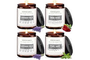 Auelife Candles for Home Scented, Candles Set for Women, 28 oz 200 Hour Long Lasting Aromatherapy Amber Jar Candles for Women, Valentine, Mother's Day Anniversary Present