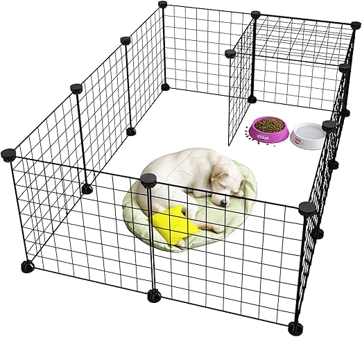 puppy playpen with hanging toys
