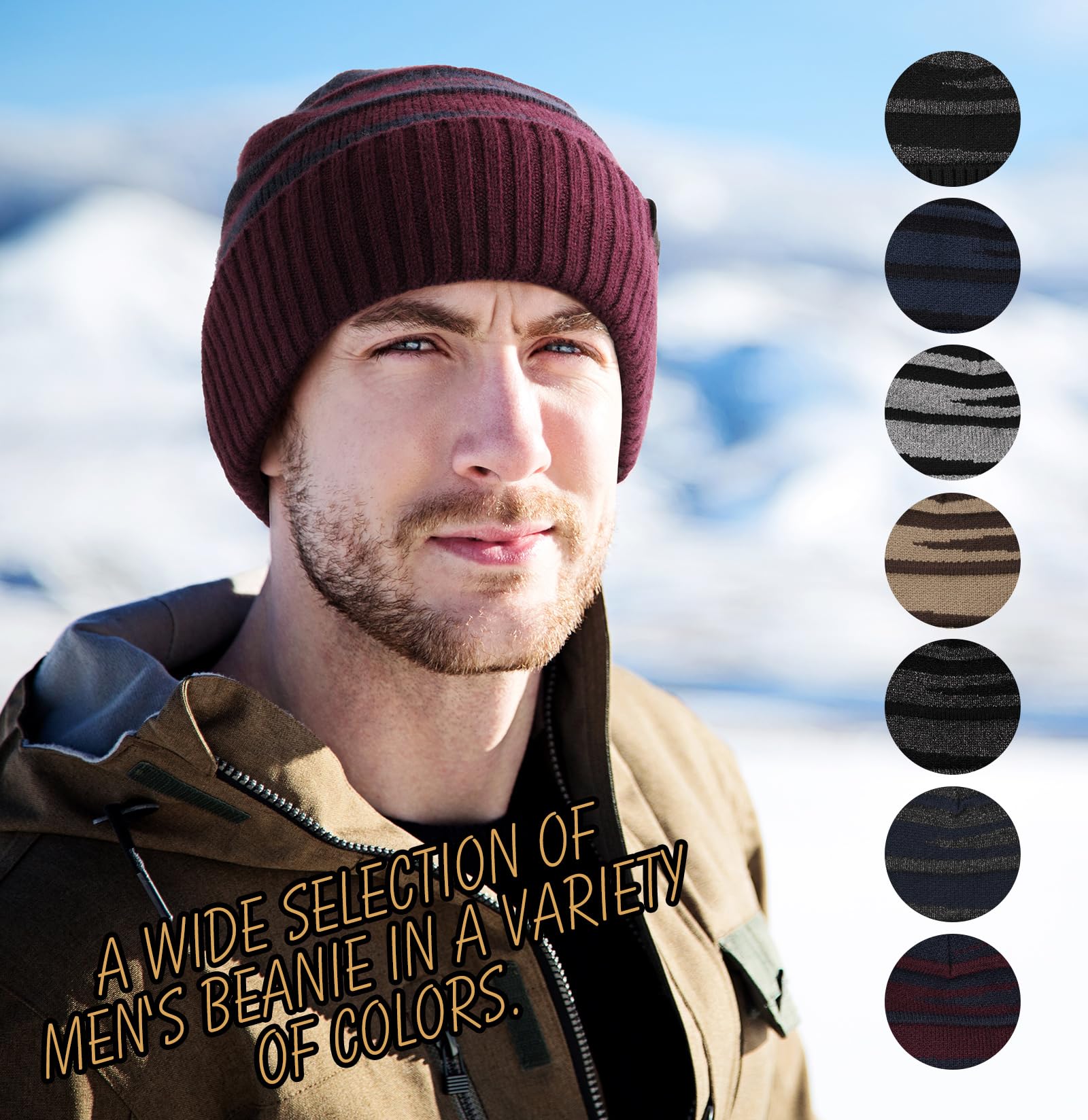 Wmcaps Beanie Winter Hats for Men Women,Fleece Lined Kint Soft Warm Skull Stocking Cap