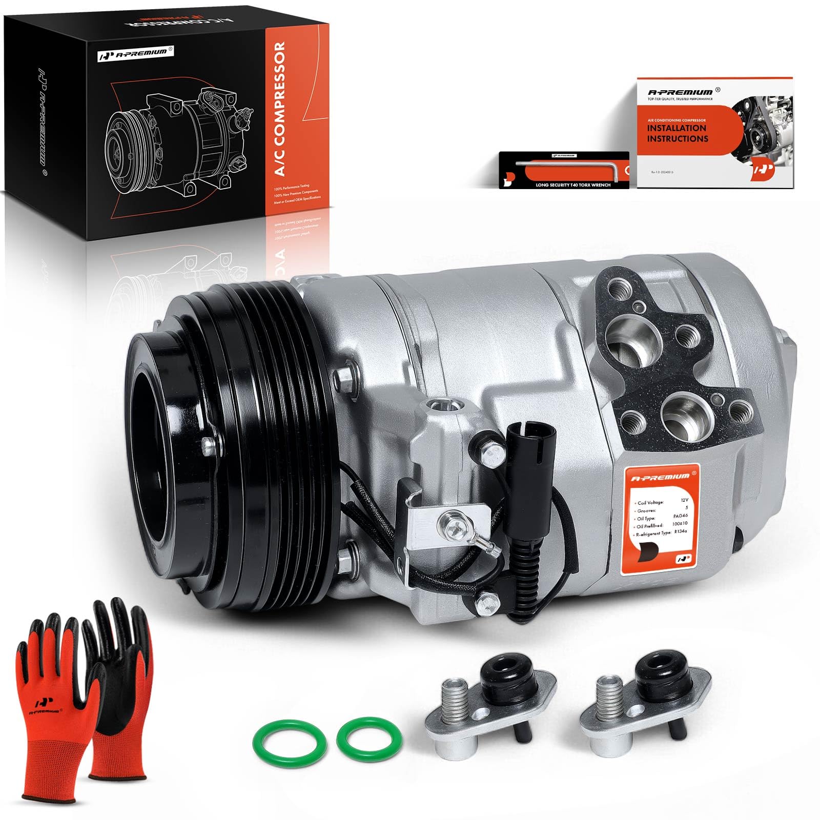 Photo 1 of A-Premium Air Conditioner AC Compressor with Clutch Compatible with BMW X5 2001-2002, Land Rover Range Rover Sport 2006-2009, with 10S17C Compressor (NOT PXV16 or 7SEU17C)